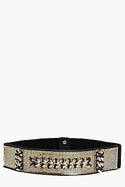 Boohoo Evie Plaited Shimmer Waist Belt