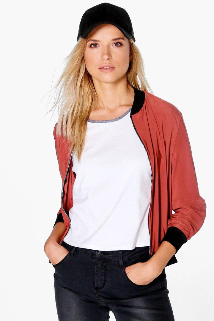 Boohoo Eliza Slinky Ma1 Bomber Cinnamon