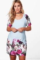 Boohoo Plus Frankie Border Hem Cap Sleeve Dress