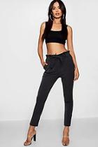 Boohoo Paperbag Waist Tapered Trousers