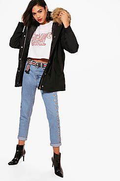 Boohoo Emily Luxe Faux Fur Hood Parka