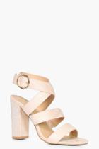 Boohoo Niamh Strappy Sandal With Embellished Heel Nude