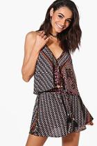 Boohoo Evelyn Crop Cami & Short Paisley Print Co-ord