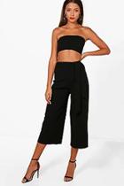 Boohoo Tall Lizzie Belted Culotte & Bandeau Co-ord