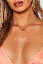 Boohoo Cross And Infinity Loop Plunge Necklace