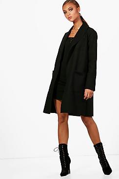 Boohoo Megan Shawl Collar Boyfriend Coat