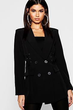 Boohoo Utility Lace Up Detail Blazer