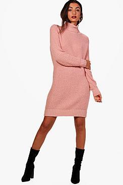 Boohoo Tall Avery Roll Neck Jumper Dress
