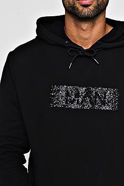 Boohoo Man Caviar Beaded Over The Head Hoodie