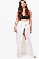 Boohoo Plus Gemma Crochet Trim Wrap Tie Sarong