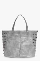 Boohoo Olivia Stud Detail Day Bag Grey