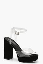 Boohoo Clear Platform 2 Part Heels