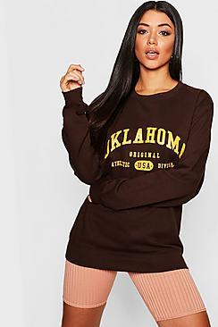 Boohoo Oklahoma Slogan Sweat