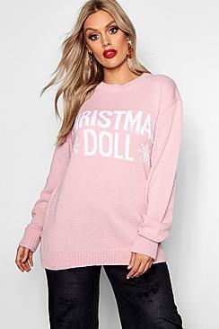 Boohoo Plus Christmas Doll Jumper
