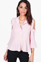 Boohoo Katie Open Shoulder Blouse