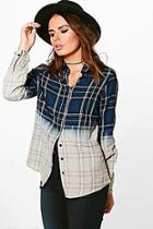 Boohoo Rose Tie Dye Checked Shirt