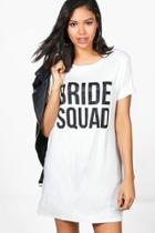 Boohoo Charlotte Bride Squad T-shirt Dress White