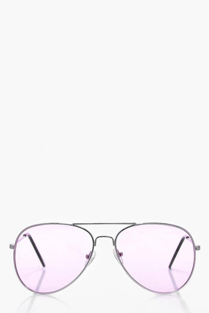 Boohoo Connie Pastel Aviator Sunglasses Pink