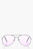 Boohoo Connie Pastel Aviator Sunglasses Pink
