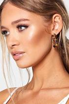 Boohoo Tortoiseshell Resin Oval Earrings