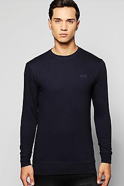 Boohoo Muscle Fit Sweatshirt With Logo