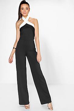 Boohoo Tall Daisy Colour Block Jumpsuit