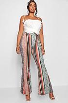 Boohoo Plus Slinky Bohemian Flared Trouser