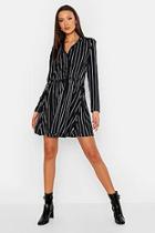 Boohoo Tall Pinstripe Shirt Dress