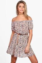 Boohoo Jackie Button Through Smock Dress Floral