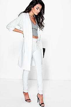 Boohoo Leah Longline Waffle Duster Coat