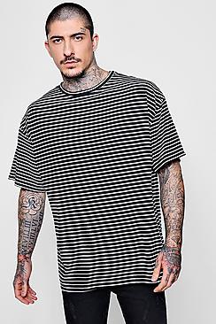 Boohoo Oversized Stripe Ribbed T-shirt