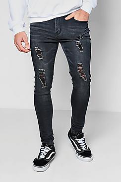 Boohoo Spray On Skinny Jeans With Light Distressing