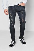 Boohoo Spray On Skinny Jeans With Light Distressing