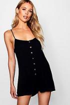 Boohoo Horn Button Detail Swing Playsuit