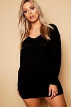 Boohoo Plus V Neck Sweater Dress