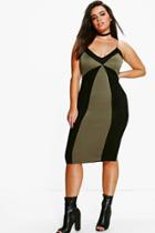Boohoo Plus Nina Panel Lace Midi Dress Multi