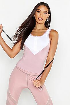 Boohoo Fit Zip Front Gym Vest