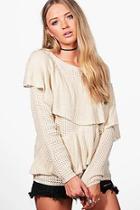 Boohoo Amelie Asymmetric Ruffle Jumper