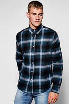 Boohoo Teal Long Sleeve Checked Shirt