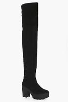 Boohoo Cleated Thigh High Boots