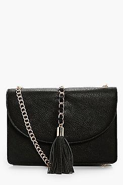 Boohoo Lucy Chain & Tassel Cross Body Bag