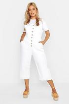 Boohoo Plus Button Down Culotte Dungaree