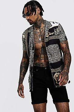 Boohoo Animal Placement Short Sleeve Shirt