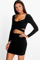Boohoo Lasha Wrap Top & Mini Skirt Co-ord Set