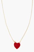 Boohoo Orla Heart Pendant Necklace Red