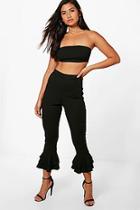 Boohoo Rachel Double Frill Culotte & Bandeau Co-ord