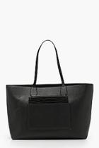Boohoo Structured Faux Croc Panel Tote