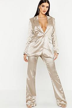 Boohoo Leopard Satin Tailored Trouser