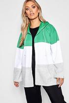 Boohoo Plus Contrast Sport Hooded Jacket
