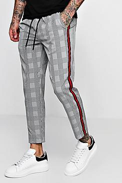 Boohoo Woven Cropped Jogger With Side Tape
